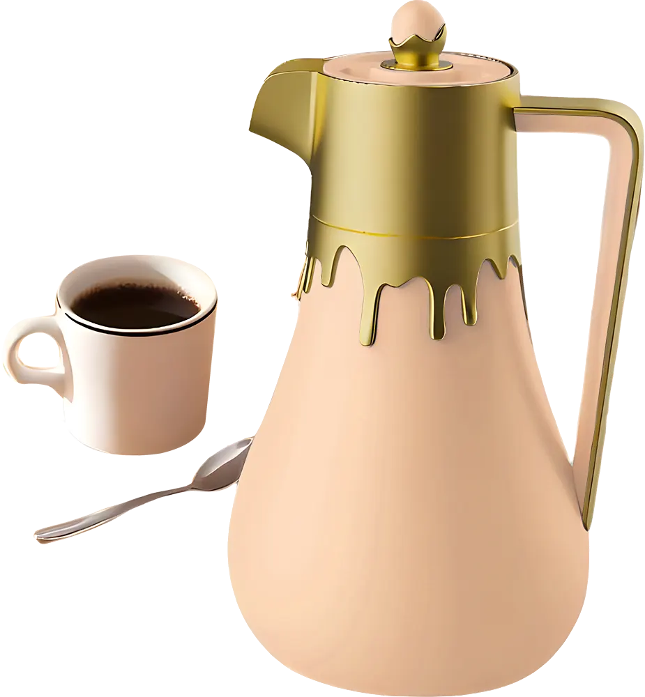 Al-Andalos Tea Thermos, 1 Liter Capacity, For Hot And Cold Drinks, Gold*Rose Color