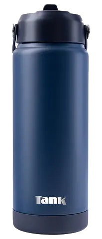 زجاجة مياه تانك موڤ، 750 مل، زجاجة ستانلس ستيل، معزولة حراريًا، مانع للتسريب، أزرق غامق