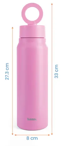 Tank Magnet Stainless Steel Water Bottle, Bpa-free, Insulated, Leak-proof, Pink , 1000 Ml