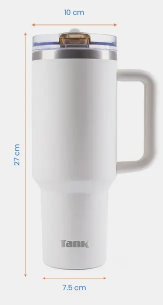 Tank Quencher Bottle, Stainless Steel, Bpa-free, Thermal Insulated, Leak-proof, Creamy, 1200 Ml