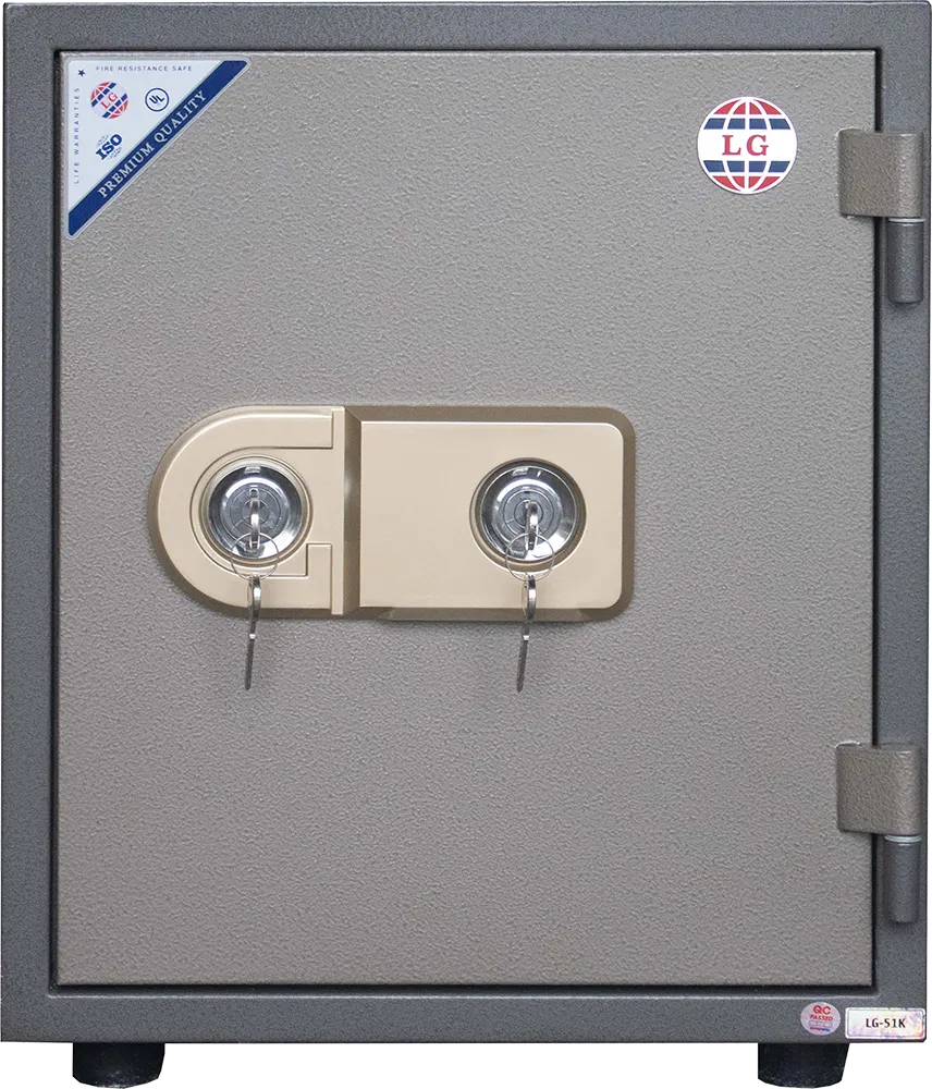 LG Vietnam Cash Safe, Dual Master Keys, Emergency Alarm, Fire Resistant, 51 x 42 x 48 cm, Grey, LG51K