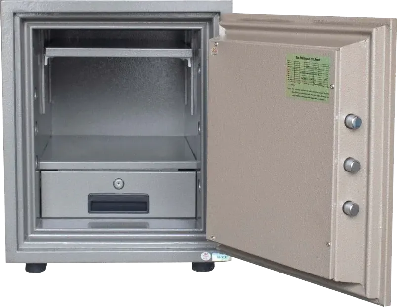 LG Vietnam Cash Safe, Dual Master Keys, Emergency Alarm, Fire Resistant, 51 x 42 x 48 cm, Grey, LG51K