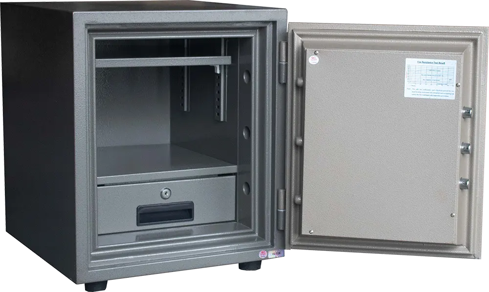LG Vietnam Cash Safe, Dual Master Keys, Emergency Alarm, Fire Resistant, 51 x 42 x 48 cm, Grey, LG51K