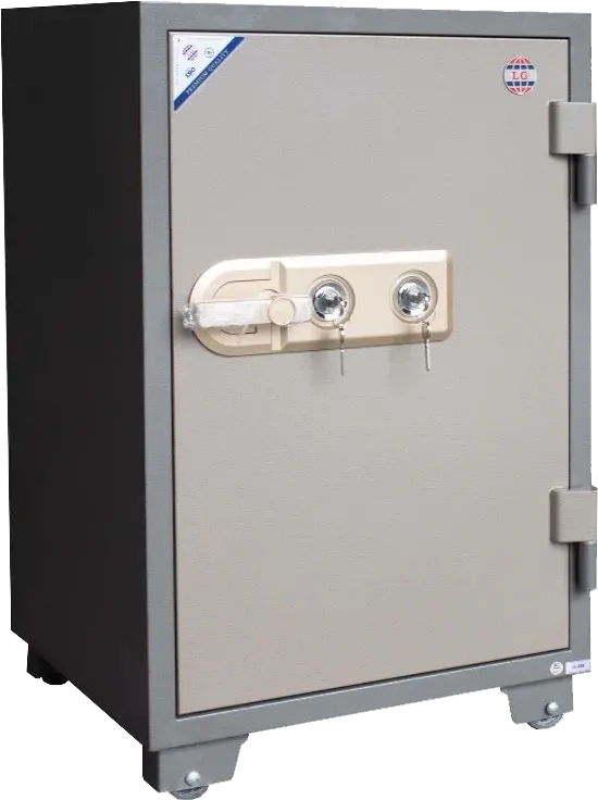 LG Fireproof Steel Cash Safe, Double Security Keys, Emergency Alarm, 88 x 57 x 50 cm, Grey, LG88K