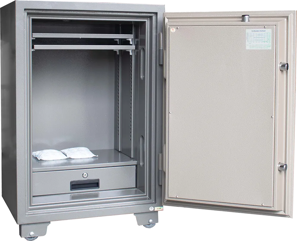 LG Fireproof Steel Cash Safe, Double Security Keys, Emergency Alarm, 88 x 57 x 50 cm, Grey, LG88K