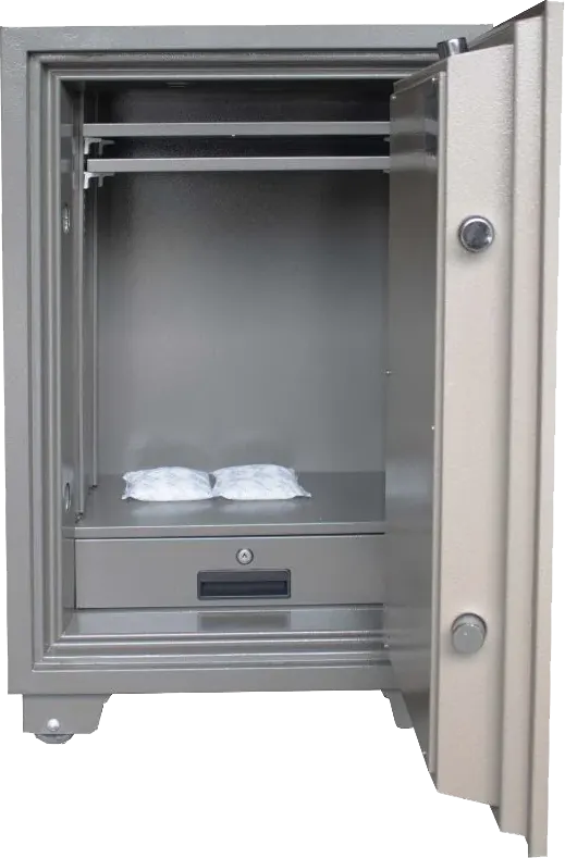 LG Fireproof Steel Cash Safe, Double Security Keys, Emergency Alarm, 88 x 57 x 50 cm, Grey, LG88K