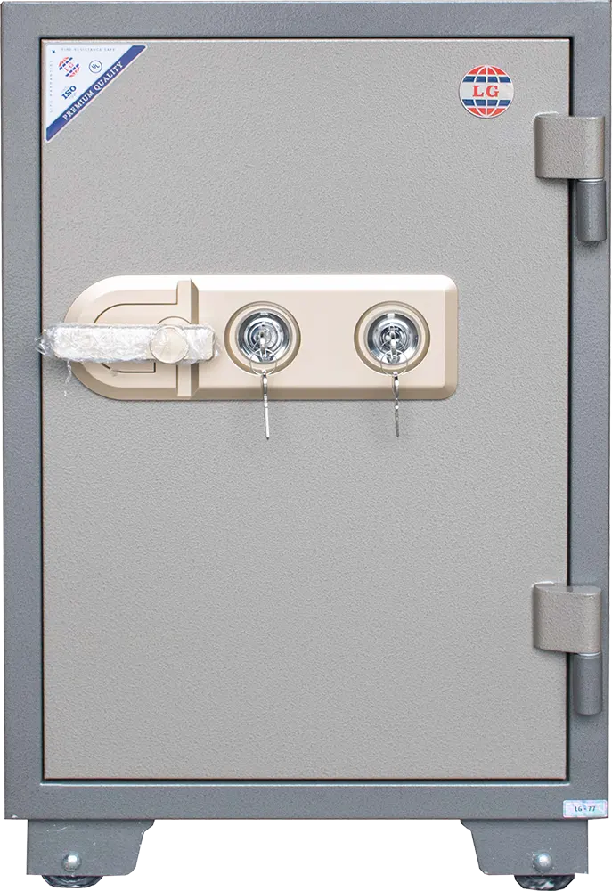 LG Vietnam Fireproof Steel Cash Safe, Dual Security Keys, Emergency Alarm, 77 x 50 x 49 cm, Grey, LG77K