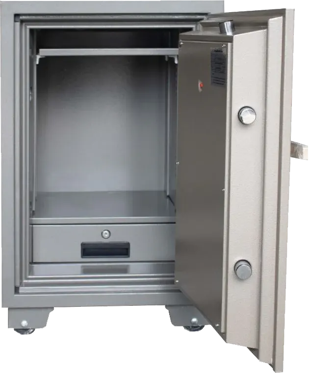 LG Vietnam Fireproof Steel Cash Safe, Dual Security Keys, Emergency Alarm, 77 x 50 x 49 cm, Grey, LG77K