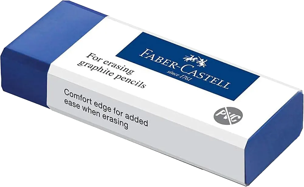 Faber-Castell Eraser, rectangular, one piece, Free dust, Blue, 187200