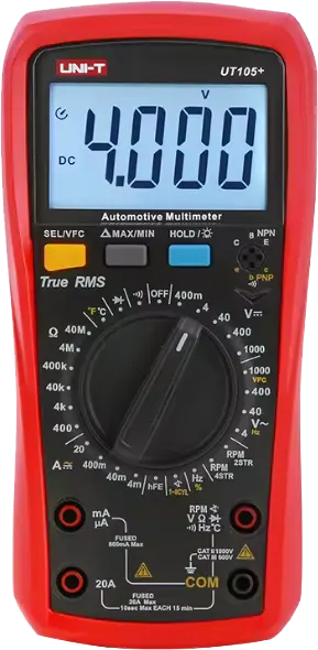 جهاز مالتي ميتر يوني تي  للسيارات ، متعدد الاستخدامات ، 1000 فولت ، UT105