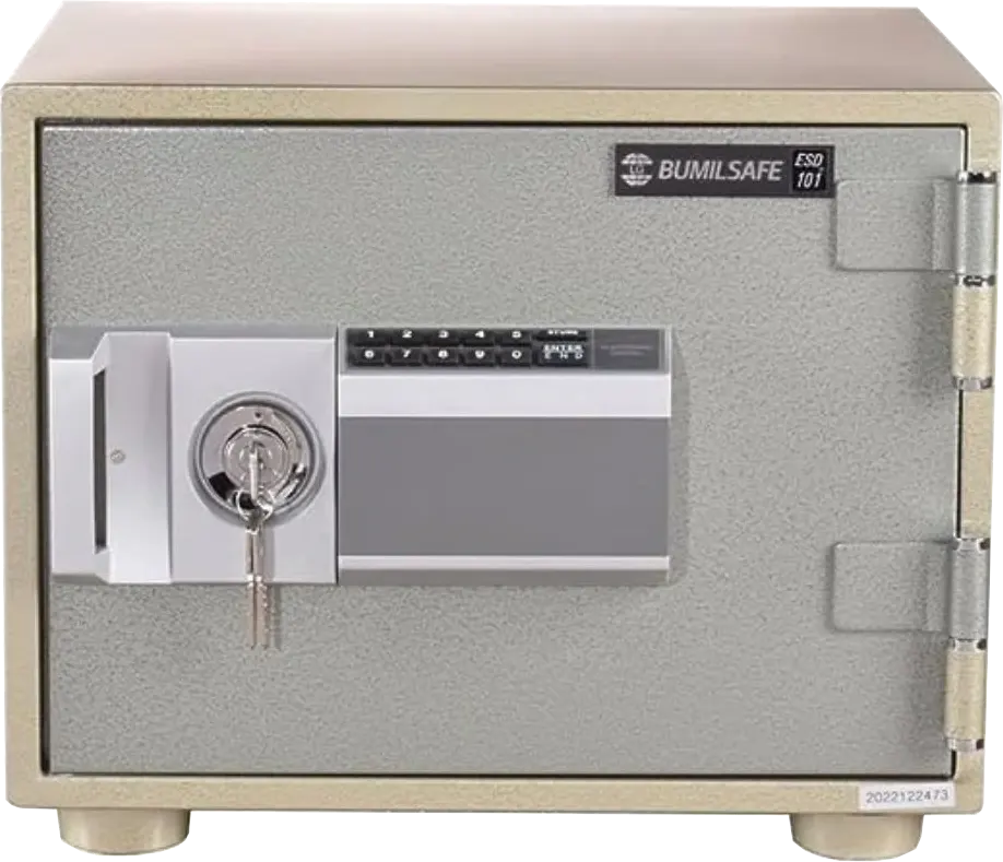 Bumilsafe  Korean Cash Safe, Digital Keypad, 2 Locks, Fire Resistant, 31 x 41 x 36 cm, ESD101