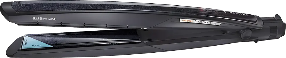 مكواة فرد الشعر بيبي ليس سليم، للاستخدام الجاف والرطب، 220 - 235 درجة سيليزيوس، أسود، ST327E