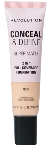 كريم أساس كونسيل آند ديفاين سوبر مات 2IN1 لتغطية كاملة من ريفولوشن ، 23 مل ، F2nc