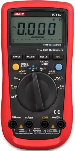 UNI-T Digital Multimeter, 1000V, UT61D