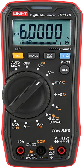 UNI-T Digital Multimeter, 600V, Black, UT117C