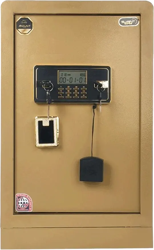 LG Mount Summit Semi-Armored Cash Safe, Advanced Locking System, Digital and Mechanical Lock, Drill-Resistant Door, 70 x 42 x 38 cm, Gold, MT70