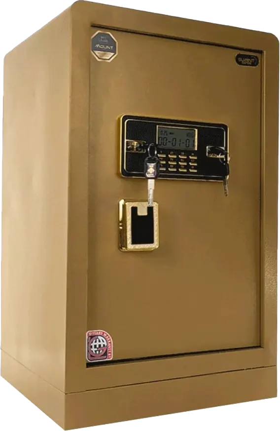 LG Mount Summit Semi-Armored Cash Safe, Advanced Locking System, Digital and Mechanical Lock, Drill-Resistant Door, 70 x 42 x 38 cm, Gold, MT70