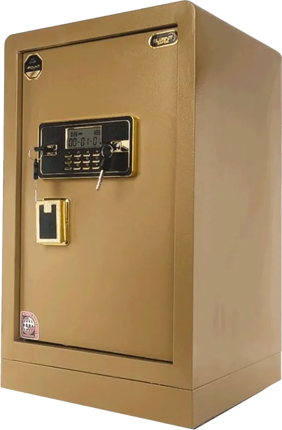 LG Mount Summit Semi-Armored Cash Safe, Advanced Locking System, Digital and Mechanical Lock, Drill-Resistant Door, 70 x 42 x 38 cm, Gold, MT70
