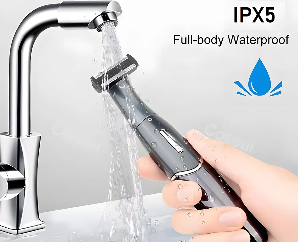 ماكينة حلاقة كيمي للوجه والجسم، قابلة للشحن، مقاومة للماء، لون أسود، موديل KM-1903