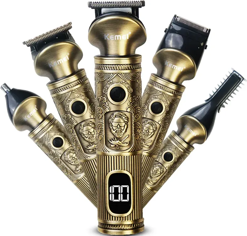 Kemei 21-in-1 Multi-function Rechargeable Hair Clipper, Waterproof, Gold, KM-1637