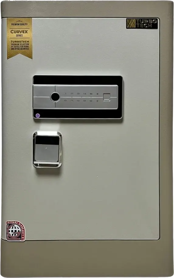 LG Turbo Tech Cash Safe, Curved Door, Fingerprint Lock, Steel Body, Secret Drawer, 70x42x38 cm, BXG 70