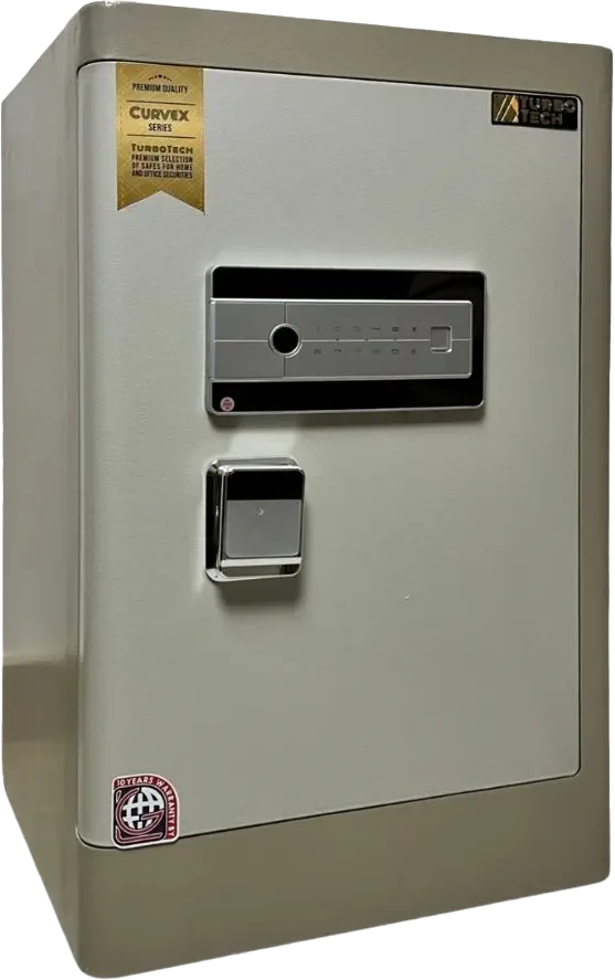 LG Turbo Tech Cash Safe, Curved Door, Fingerprint Lock, Steel Body, Secret Drawer, 70x42x38 cm, BXG 70