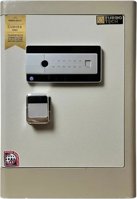 LG TurboTec Cash Safe, Curved Door, Fingerprint Lock, Steel Body, Secret Drawer, 60x40x35cm, BXG 60