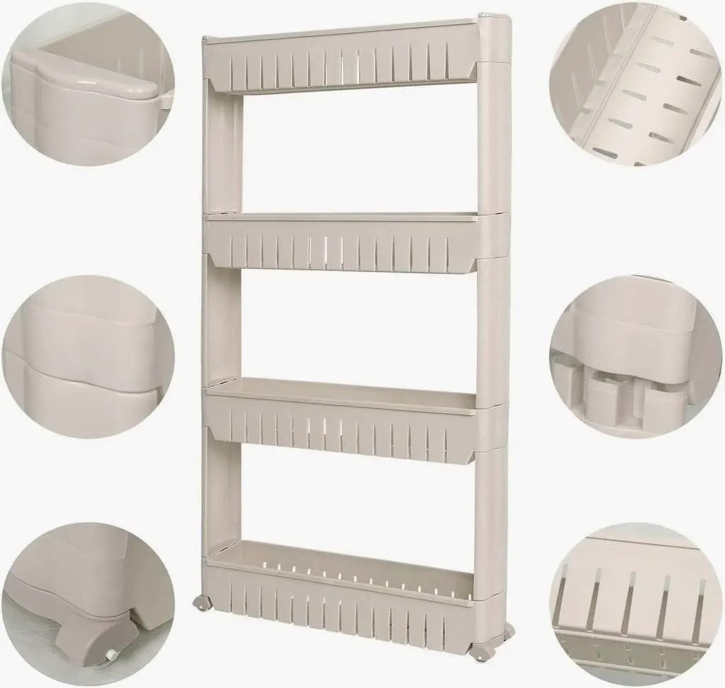 El Watania Kitchen Stand, Beige, 4 Tiers