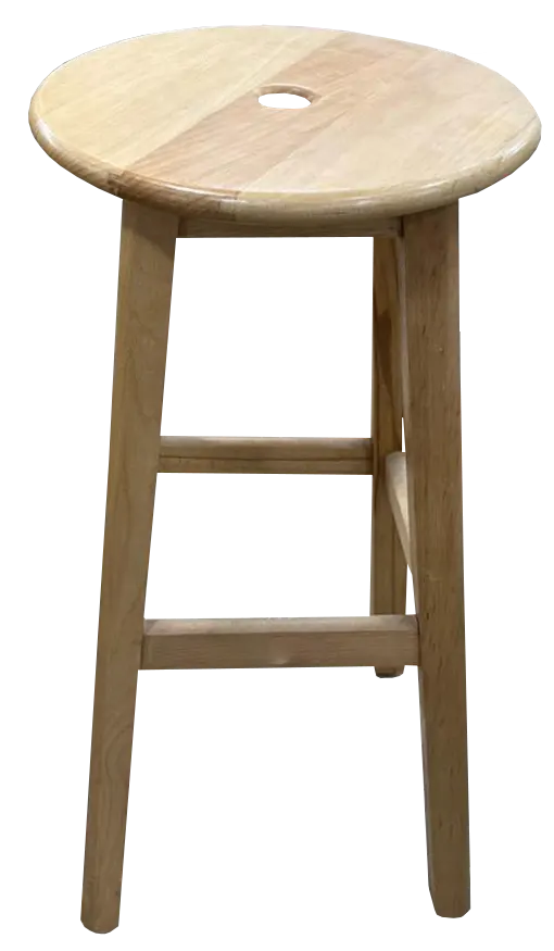 Wooden Backless Chair, Beige, 80 Cm