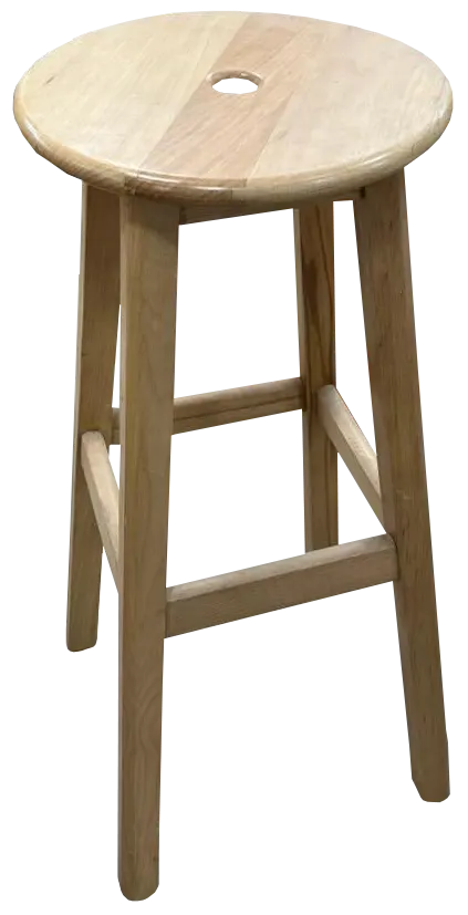 Wooden Backless Chair, Beige, 80 Cm