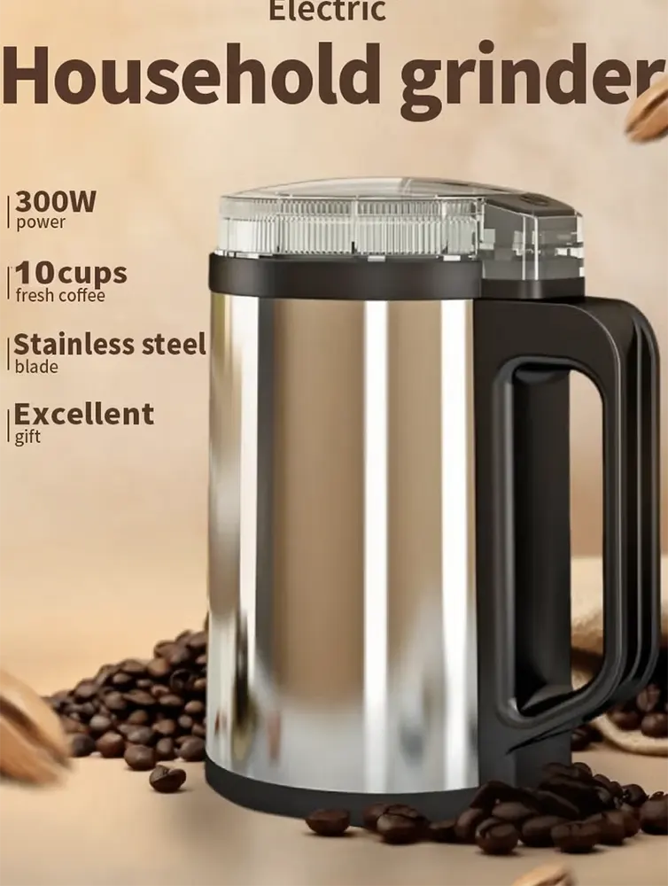 مطحنة بن سيلفرز كرفيست 300 وات، 150 جرام، استانلس ستيل، فضي