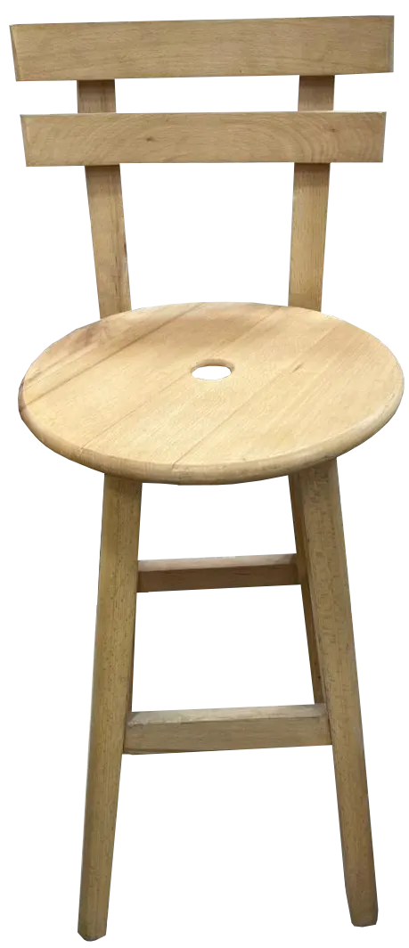 Wooden Chair With Back, Beige, 70 Cm