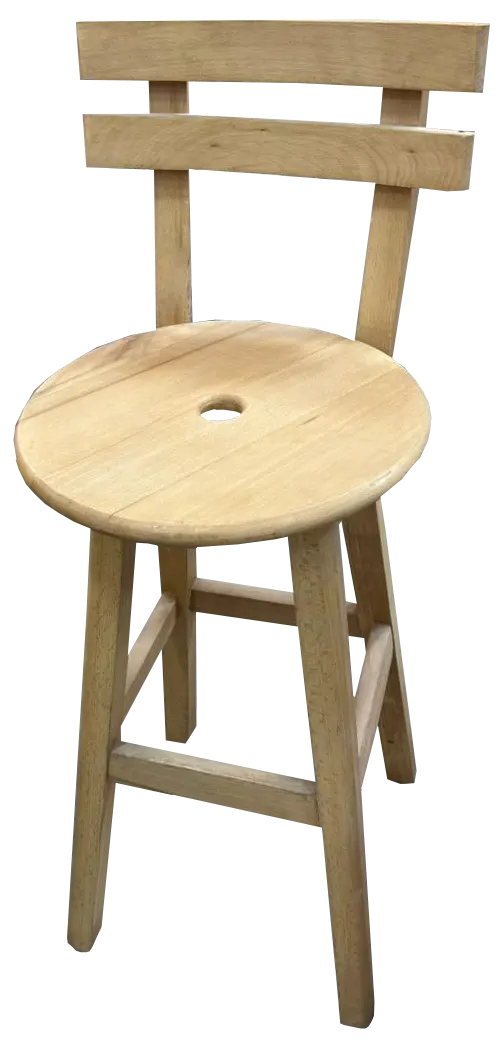 Wooden Chair With Back, Beige, 70 Cm