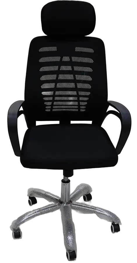 كرسي مكتبي فوكس عالي ، مزود بمسند للرأس ، اسود