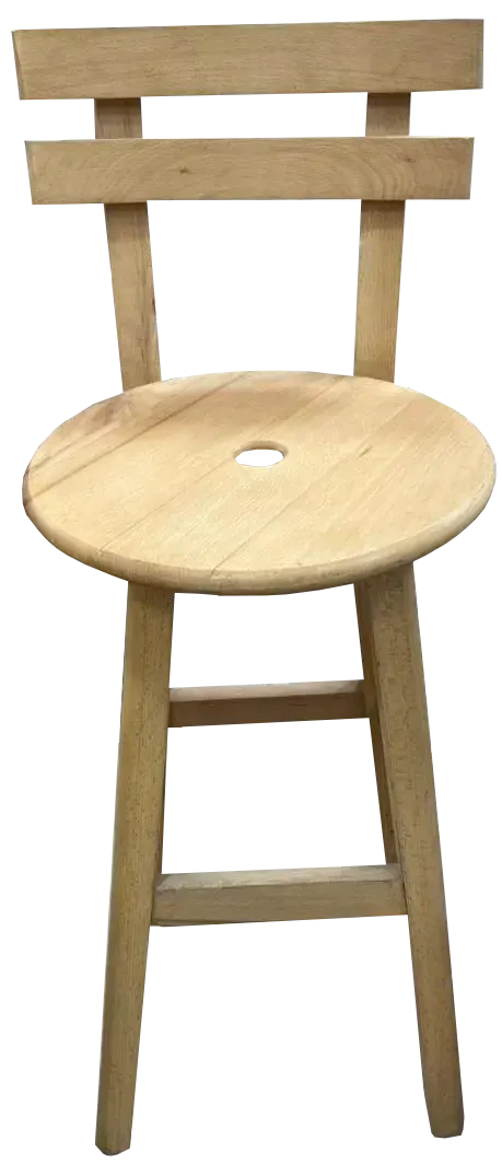 Wooden Chair With Back, Beige, 50 Cm