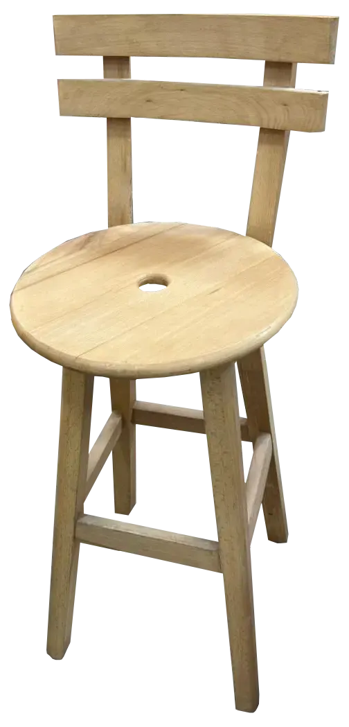 Wooden Chair With Back, Beige, 50 Cm
