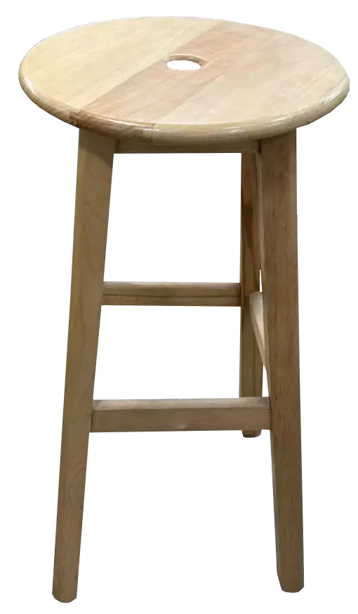 Wooden Backless Chair, Beige, 70 Cm