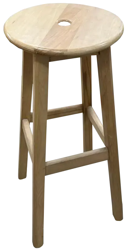 Wooden Backless Chair, Beige, 70 Cm