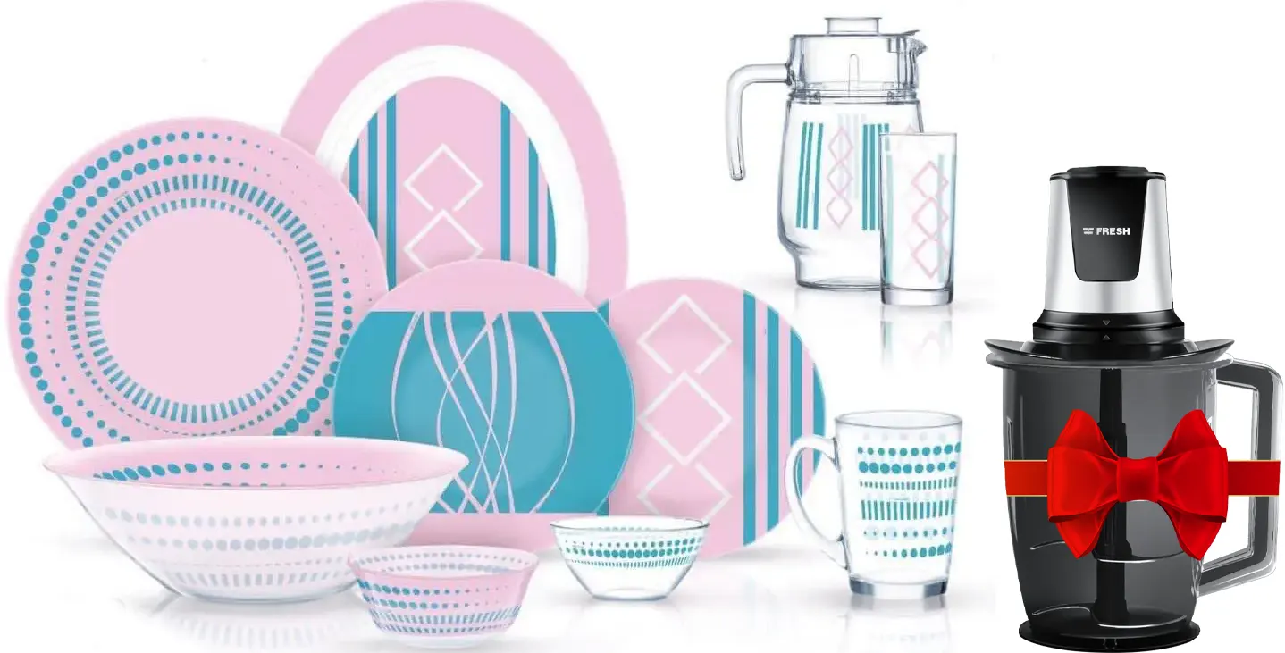 طقم اركوبيركس مدور من طيبة، 50 قطعة، بينك× أزرق + كبه فريش، 700 وات، 2 لتر، أسود، CH-700AS