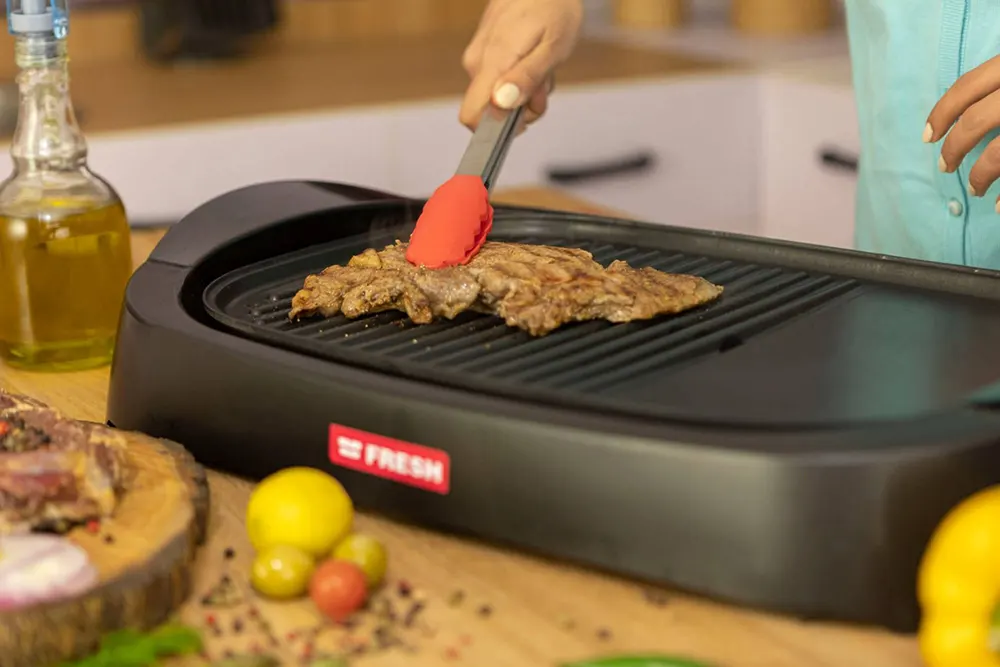 شواية كهربائية فريش هيلثي، 2000 وات، بدون غطاء، أسود، HG2000