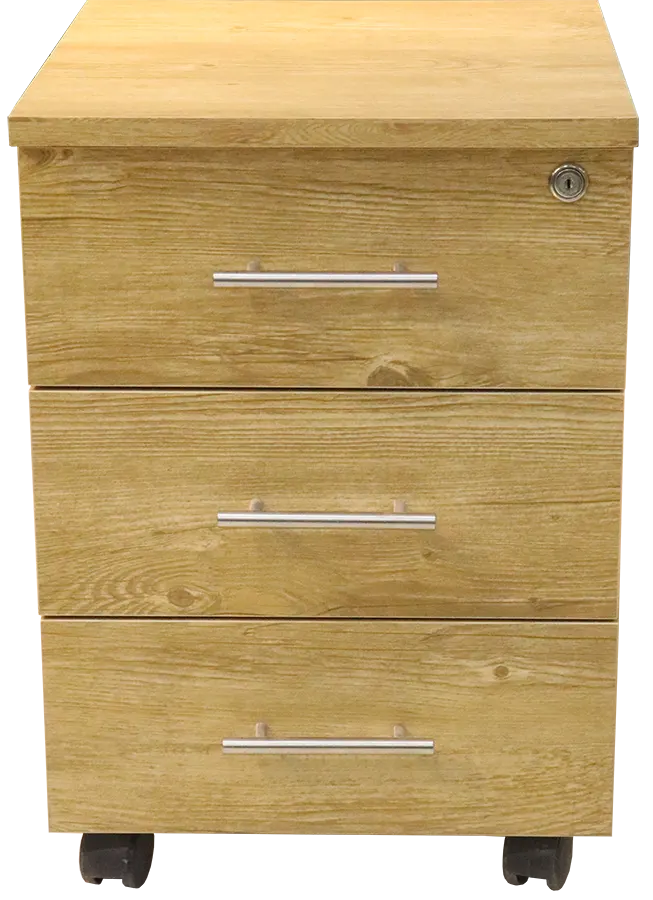 Wooden freestanding chest of drawers, consisting of 3 drawers, beige