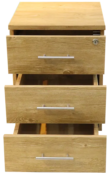 Wooden freestanding chest of drawers, consisting of 3 drawers, beige
