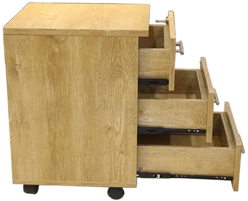 Wooden freestanding chest of drawers, consisting of 3 drawers, beige