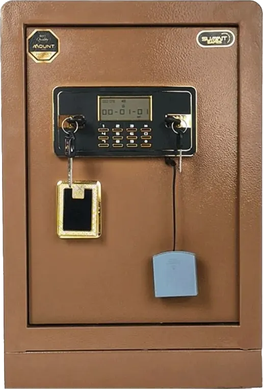 LG Mount Summit Semi-Armored Cash Safe, Advanced Locking System, Digital and Mechanical Lock, Drill-Resistant Door, 60 x 40 x 34 cm, Brown, MT60