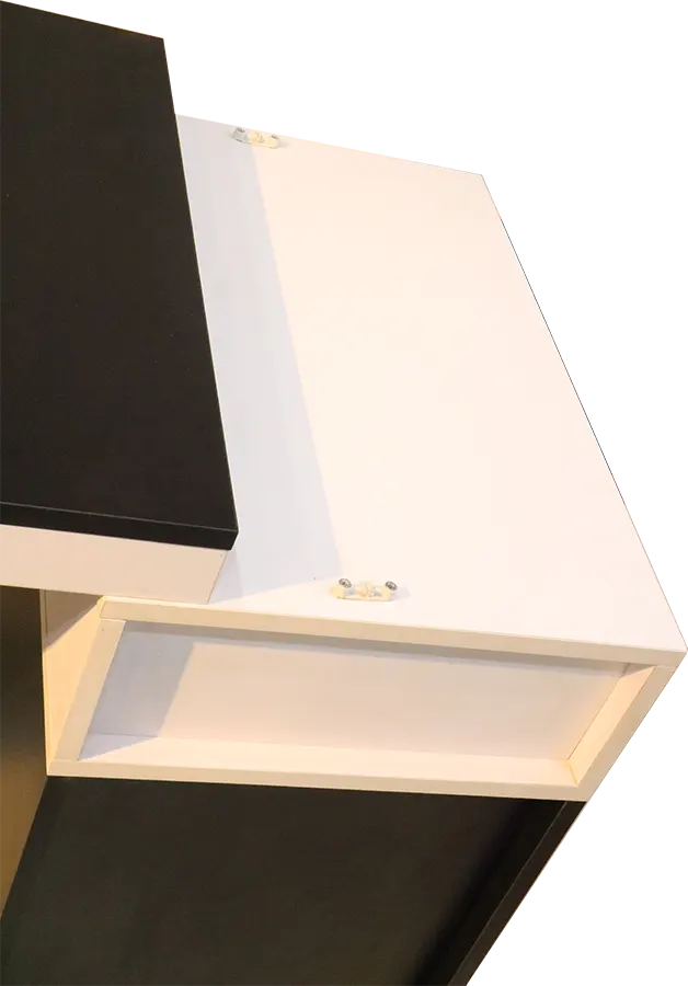 مكتب خشبي ، مكون من قطعتين ، 140 سم ، ابيض x اسود