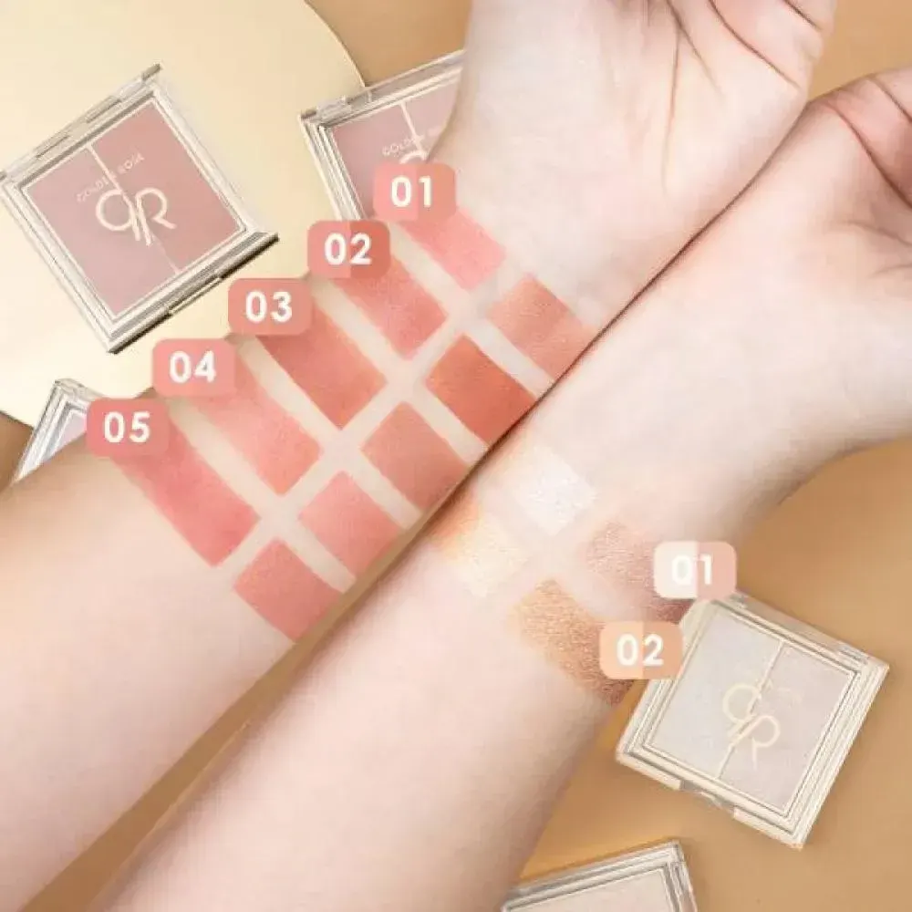 Golden Rose Iconic Blush Duo, 02 Peachy Coral
