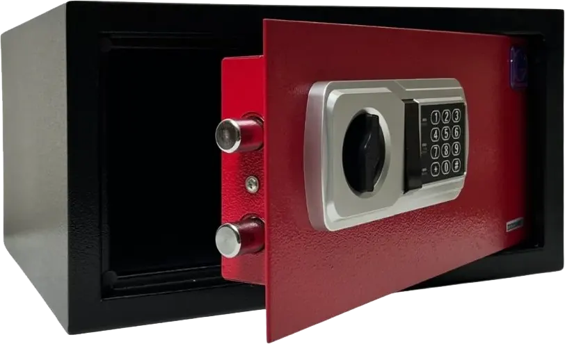 LG Electronic Cash Safe for Hotels, Digital Lock, Emergency Key, 23×42×37 cm, Red, NEK 23