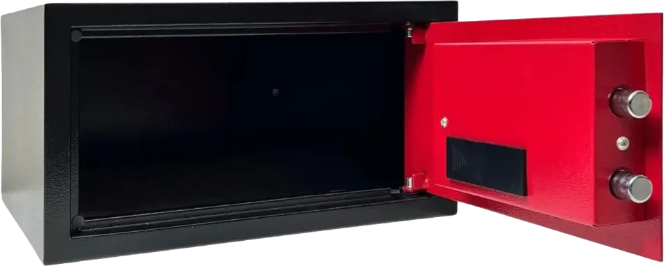 LG Electronic Cash Safe for Hotels, Digital Lock, Emergency Key, 23×42×37 cm, Red, NEK 23