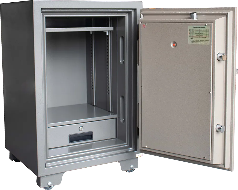 LG Vietnamese Cash Safe, Digital Keypad, Emergency Mechanical Lock, Reinforced Steel, Break-in and Fire Resistant, 77×50×49 cm, Gray, LG77E