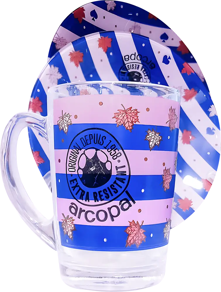 طقم اركوبيركس جراندل 42 قطعة، لون أزرق*بينك، موديل 7569 +  + كبه فريش، 700 وات، 2 لتر، أسود